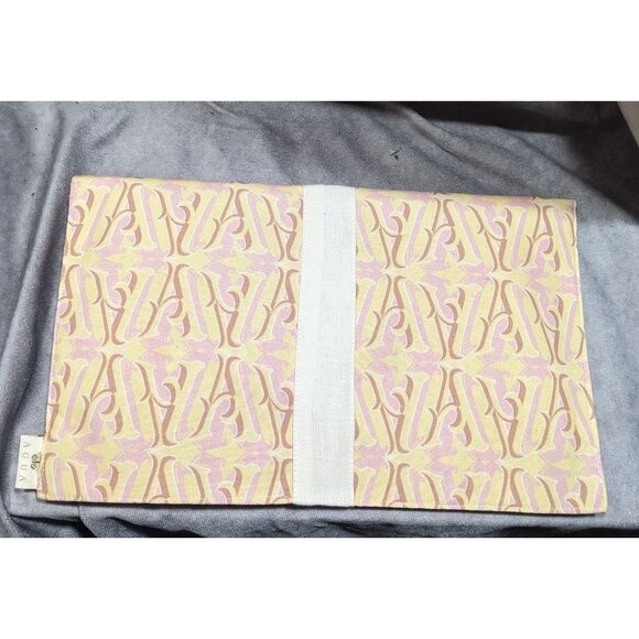 Agua by Agua Bendita Pink And Yellow Monogram Canvas Clutch - Picture 7 of 8